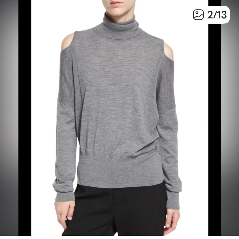 NWT $265 Vince Split-Shoulder Turtleneck merino Wool
 Sweater knit winter casual